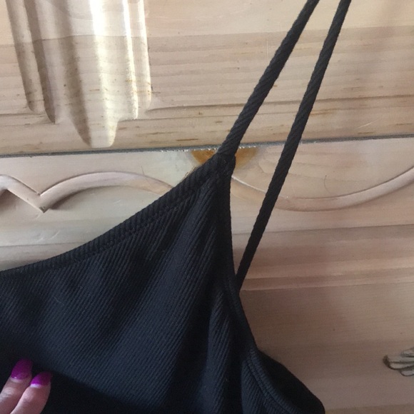 NWT | LNA | Ribbed One Shoulder Black Tank Top Size S - Picture 4 of 7